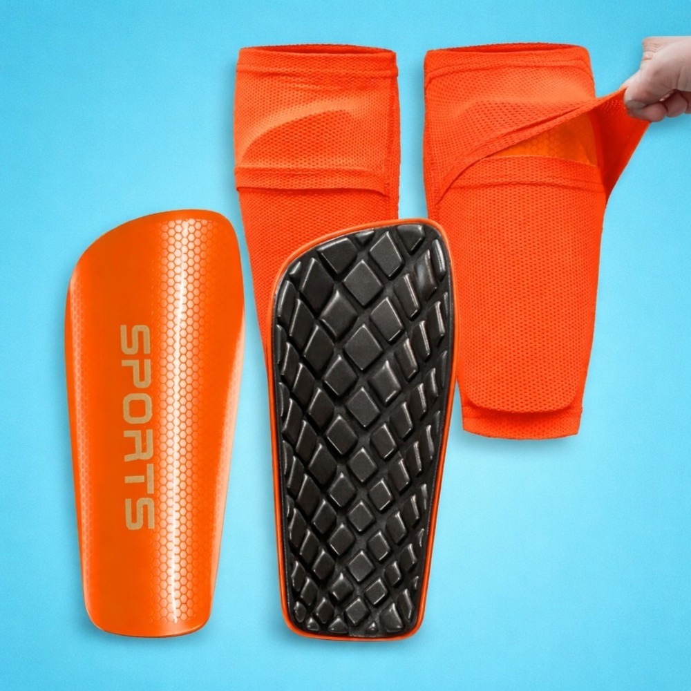 New Youth Soccer Shin Guards with Shin Pads and Sleeves, Size Small